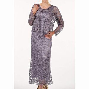 Soulmates Beaded Silk Dress with Jacket Size M